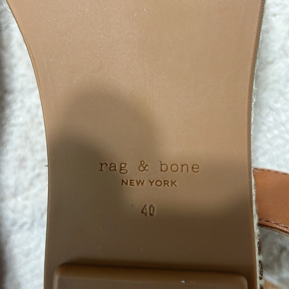 Rag & Bone Anteros Leather Espadrille Flats Tan Canvas Size 10 | NWT - Picture 10 of 13